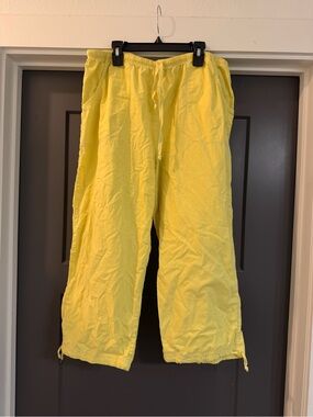 Fresh Produce Bright Yellow Drawstring Casual Relaxed Summer Pants Size XXL